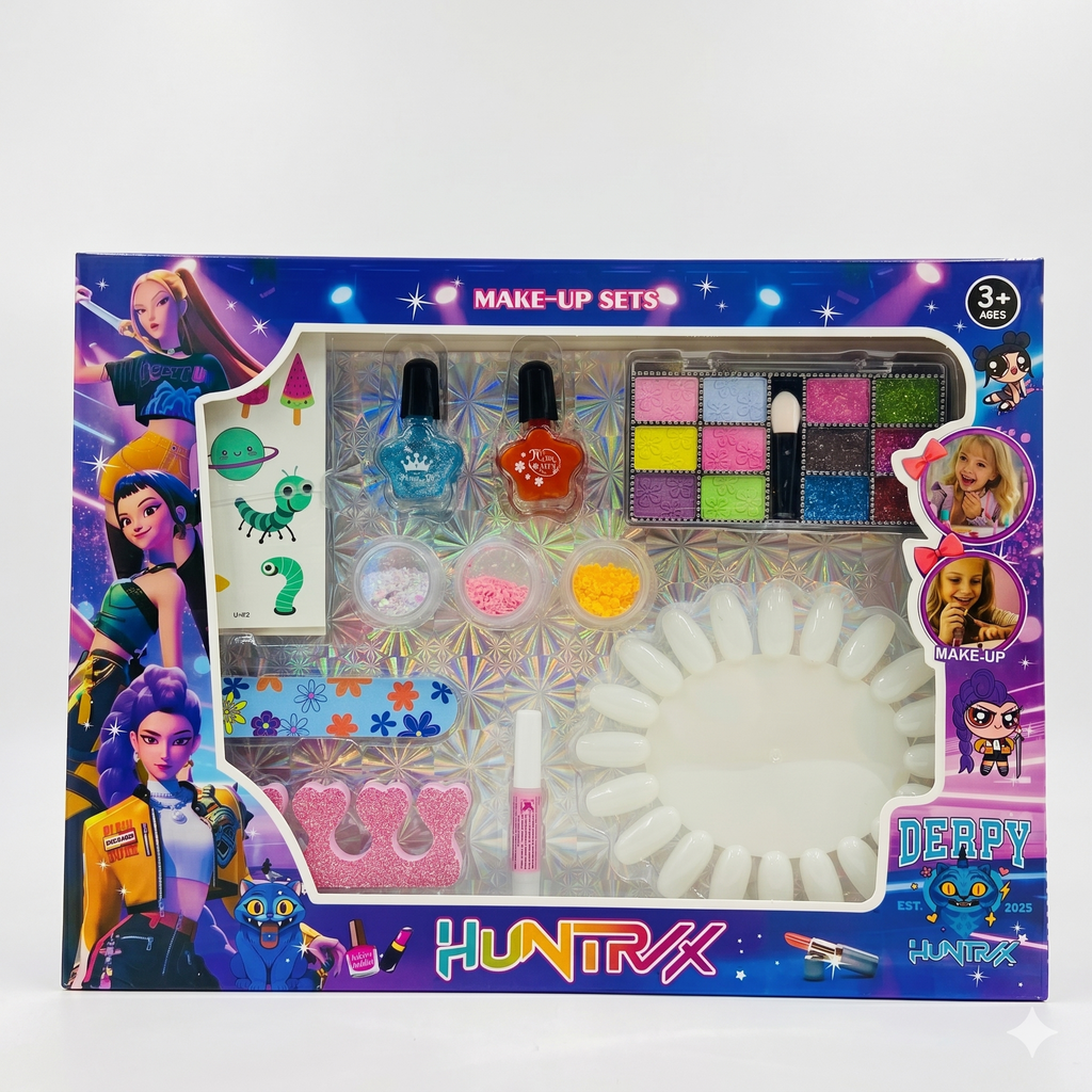 Huntrx Deluxe 20-Piece Children’s Nail Design & Eyeshadow Kit