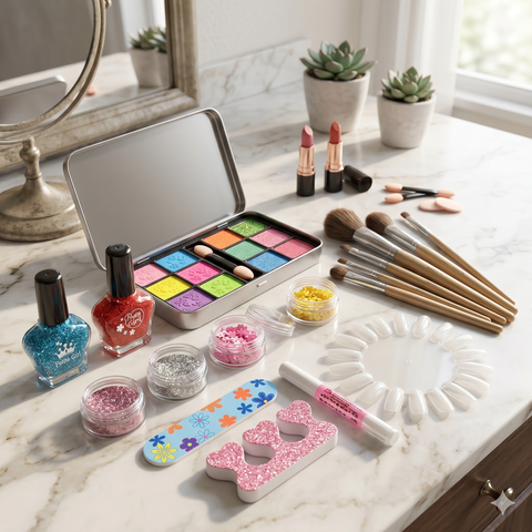 Huntrx Deluxe 20-Piece Children’s Nail Design & Eyeshadow Kit