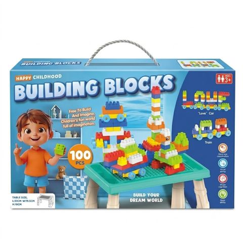 Happy Childhood Building Blocks Table 100Pcs