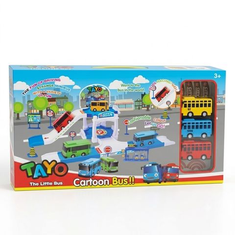 Tayo The Little Bus Cartoon Bus Track and Station Playset