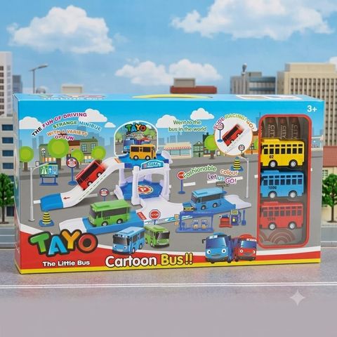 Tayo The Little Bus Cartoon Bus Track and Station Playset