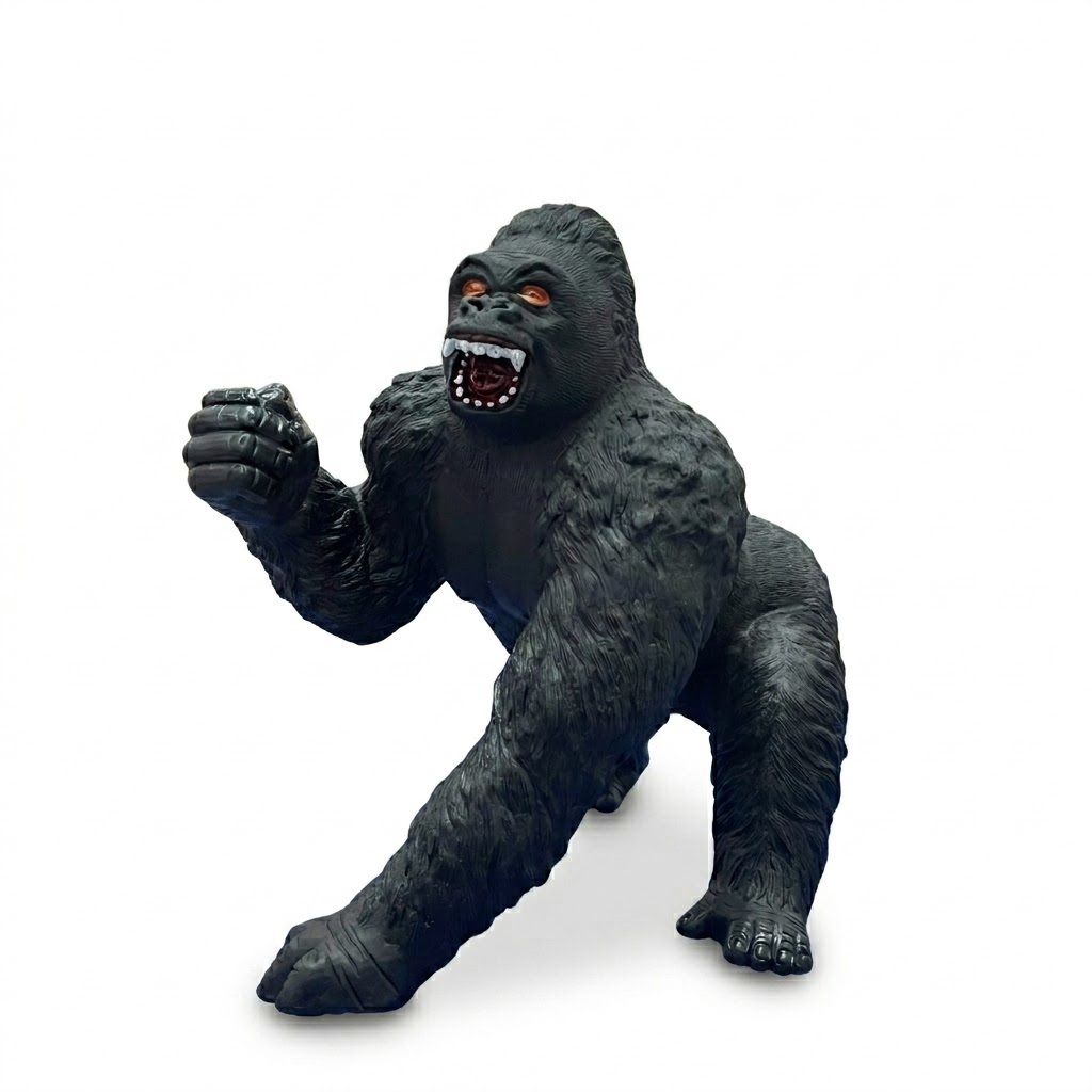 Roaring Gorilla Toy Realistic Jungle Primate Action Statue for Kids & Collectors