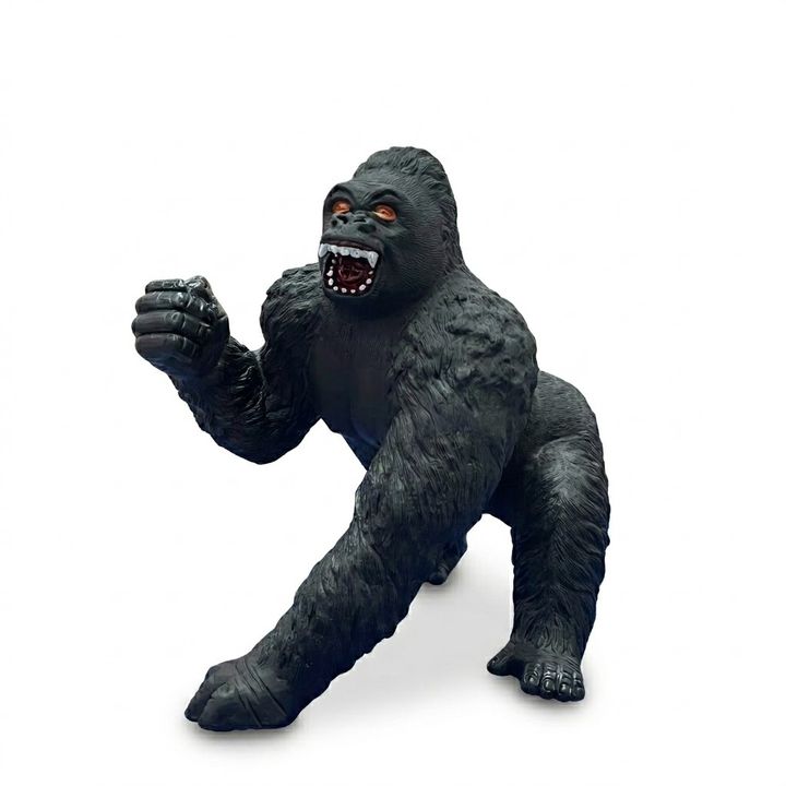 Roaring Gorilla Toy Realistic Jungle Primate Action Statue for Kids & Collectors