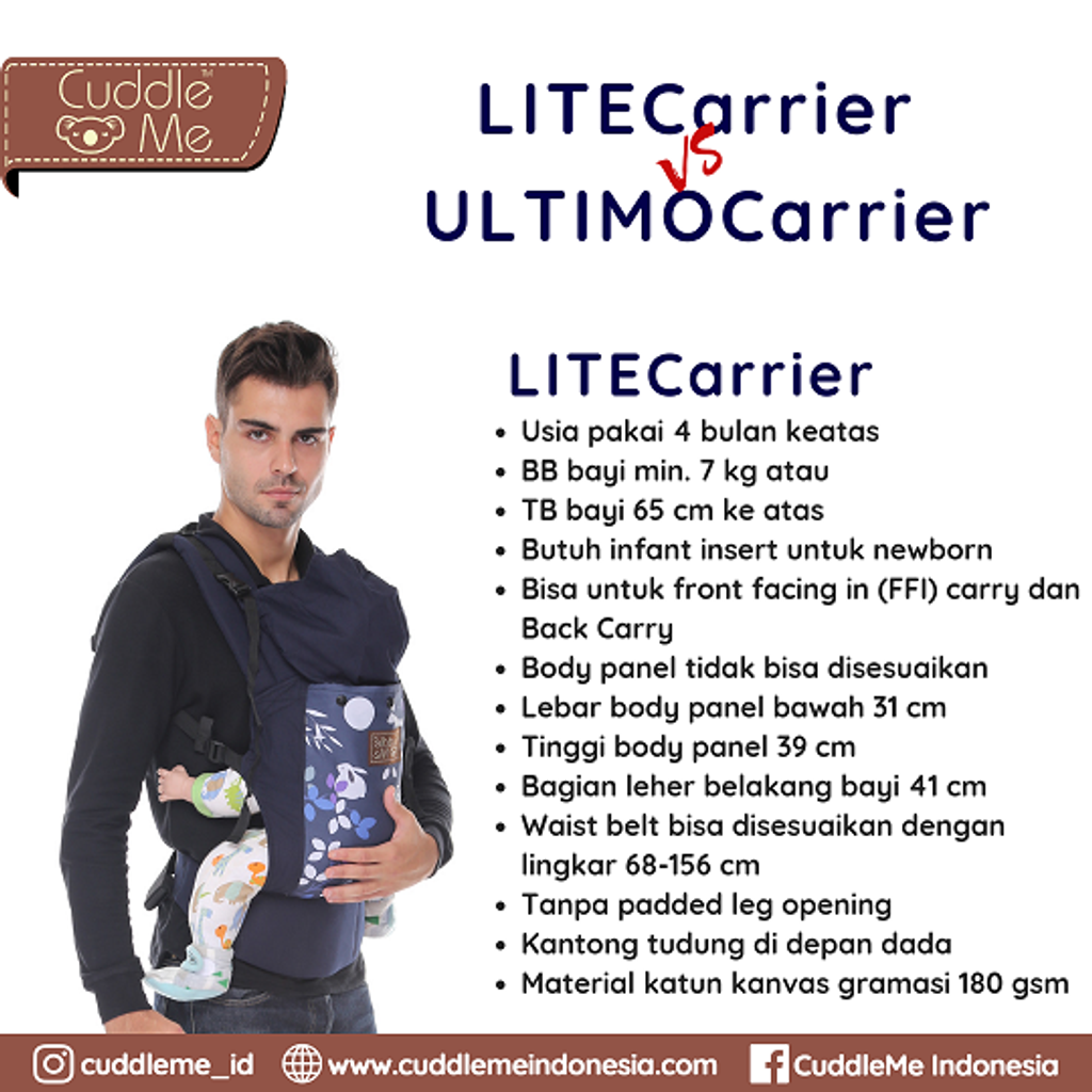 CuddleMe Ultimo Adjustable Baby Carrier Malaysia | Newborn to 25kg All-in-One Carrier