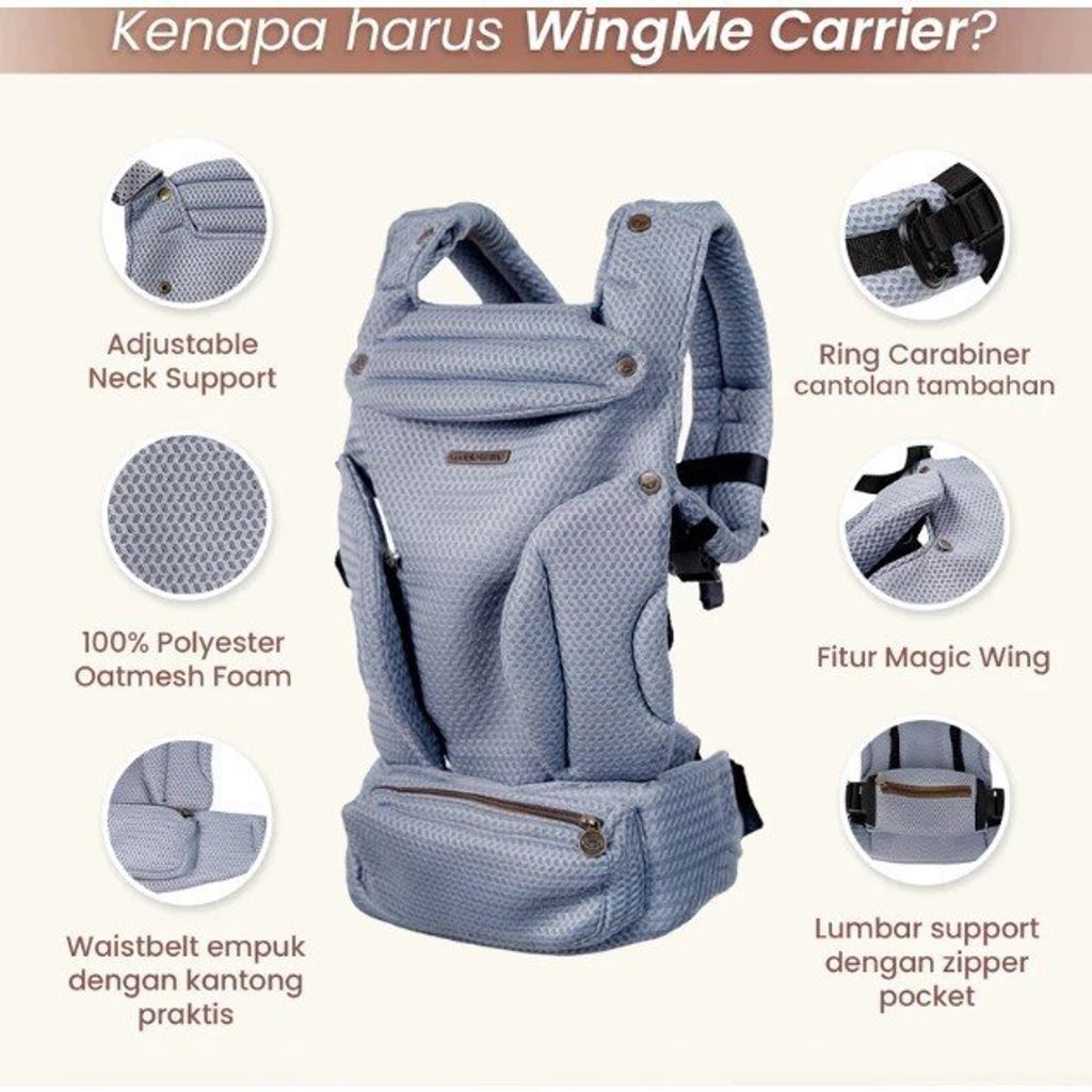 CuddleMe WingMe Premium Baby Carrier – Multi Carry Positions Ergonomic Newborn to 20kg Carrier