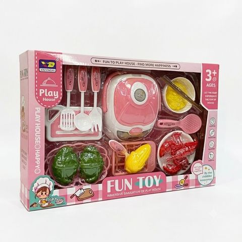 ToySpark 12-Piece Pretend Play Food & Cooking Set – Toddler Kitchen Toy with Mini Electronic Rice Cooker, Magic Vegetables & Utensils, Educational Birthday Gift for Girls and Boys Age 3, 4, 5 Years Old