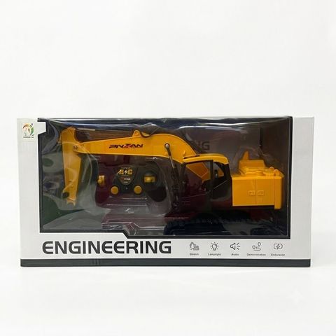 PNZAN RC Construction Excavator Toy - Kids Remote Control Engineering Vehicle, Electronic Toy Truck with Lights and Sound, Gift for Boys & Girls Age 3+