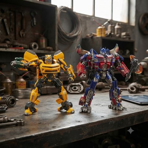 Mecha Warrior 2-in-1 Robot Action Figure Set (Mecha Mengji 03) | Transformable Toy Car & Robot Figures