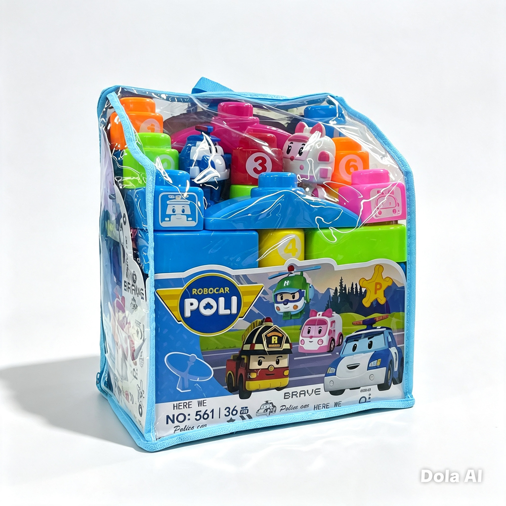 Robocar Poli Building Blocks Toy Set with Storage Bag