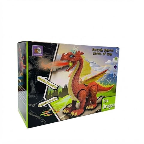 Jurassic Advent Series: Interactive Fire Dragon Toy with Smoke & Projection Effects
