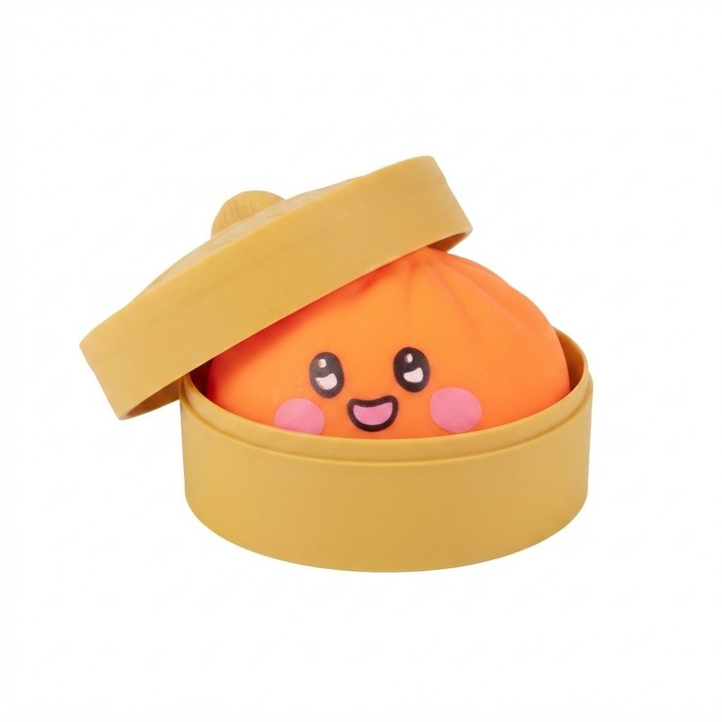 Squishy Steamed Bun Stress Toy (Dumpling & Basket)