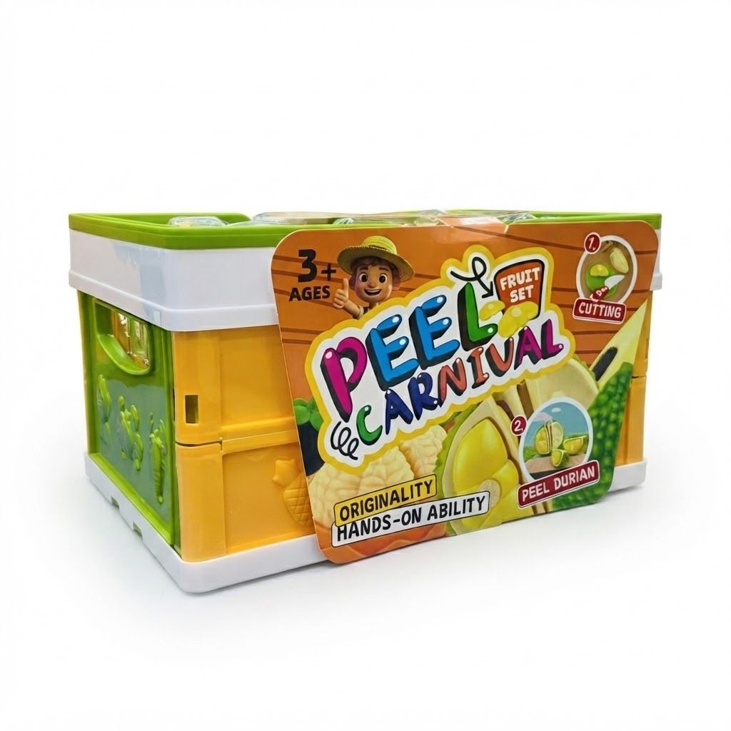 PEEL & CARNIVAL Fruit Cutting Toy Set (Foldable Storage Box)
