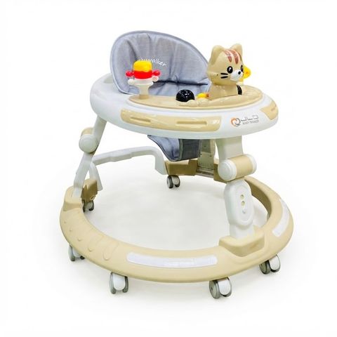 Cozy Cat Baby Walker with Interactive Toy Tray