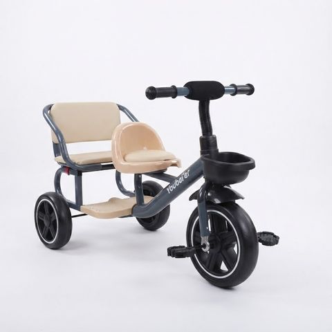 Youbeii Double Seat Kids Tricycle with Front Basket & Storage