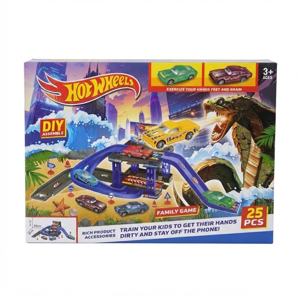 Hot Wheels DIY Assemble Snake Track Playset (25 PCS)