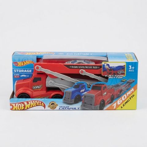 Hot Wheels Trailer Catapult Storage Truck Foldable 760mm Slide Track Toy with Alloy Cars