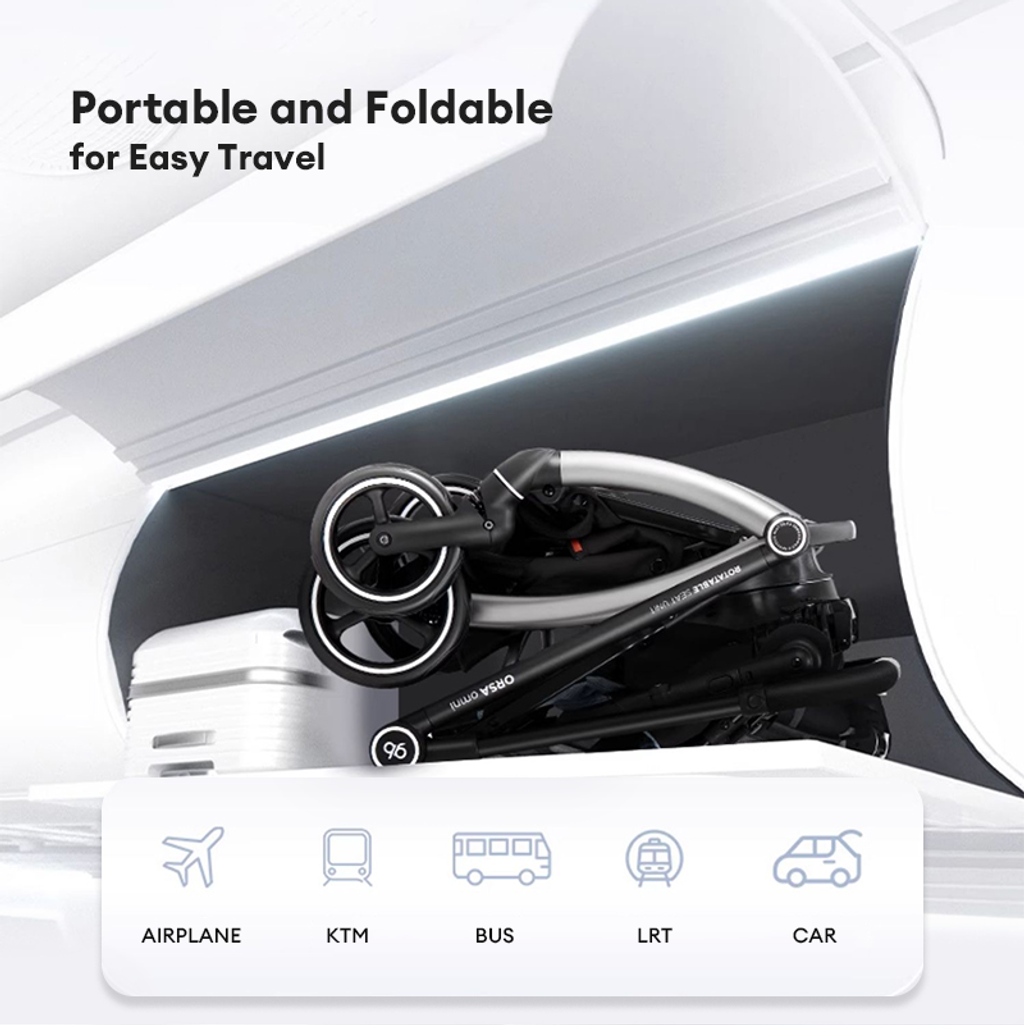 ORSA Omni 360° Baby Stroller | Lightweight Aluminium Frame | Compact Fold