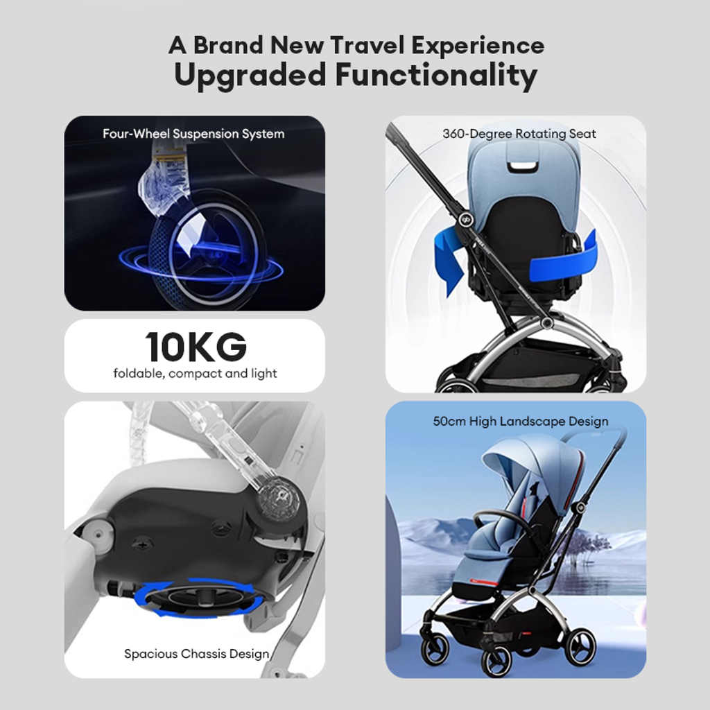 ORSA Omni 360° Baby Stroller | Lightweight Aluminium Frame | Compact Fold