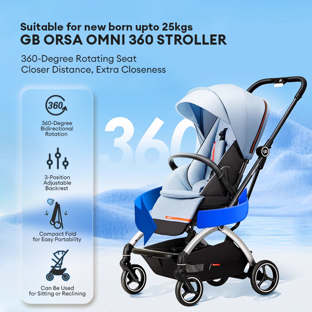 ORSA Omni 360° Baby Stroller | Lightweight Aluminium Frame | Compact Fold