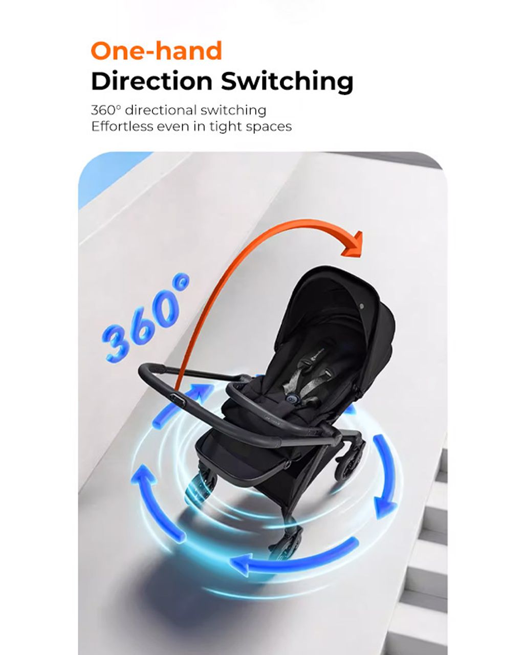 GB Swan Pro Stroller | Lightweight 360° Carbon Fiber 2-Way Stroller
