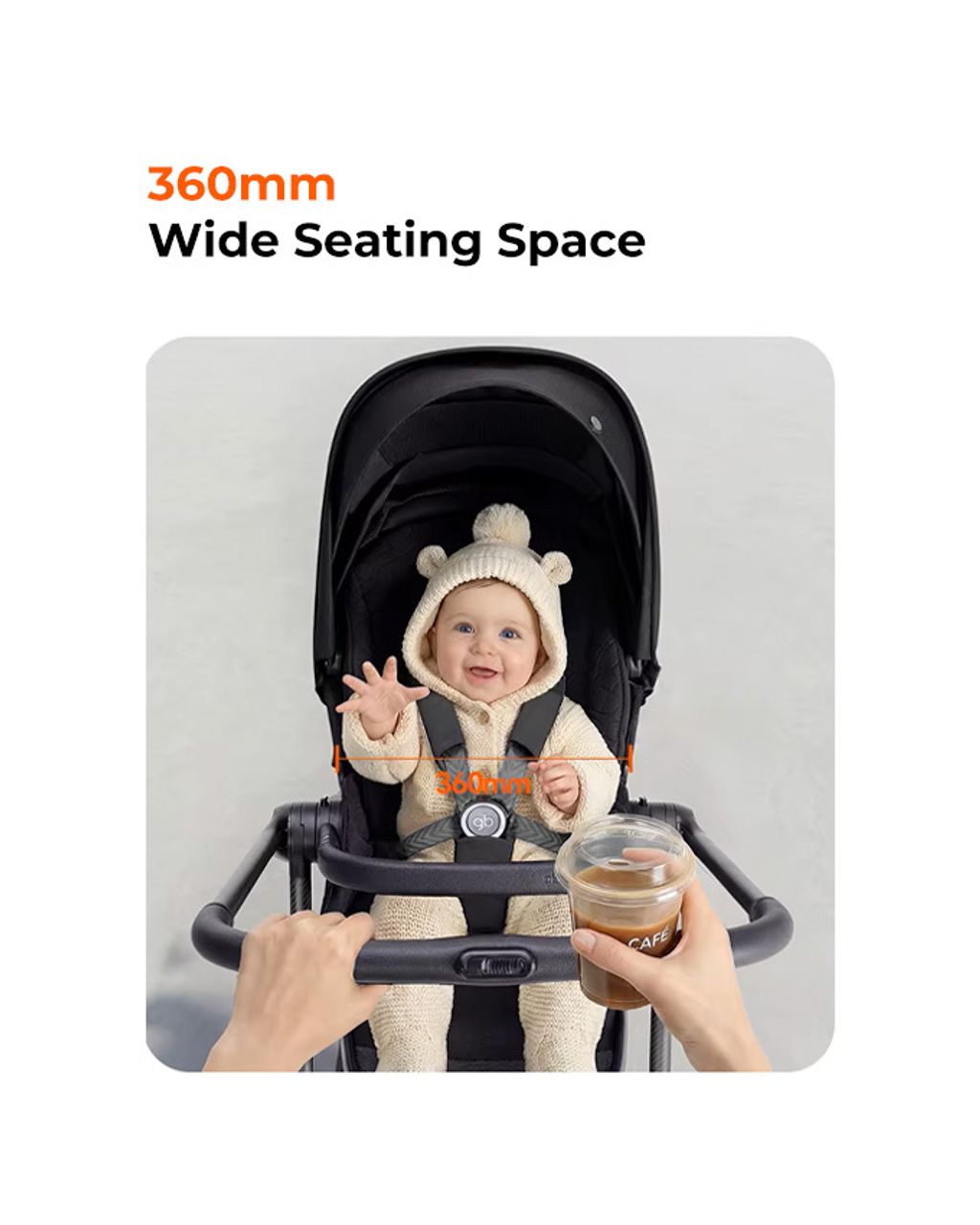 GB Swan Pro Stroller | Lightweight 360° Carbon Fiber 2-Way Stroller