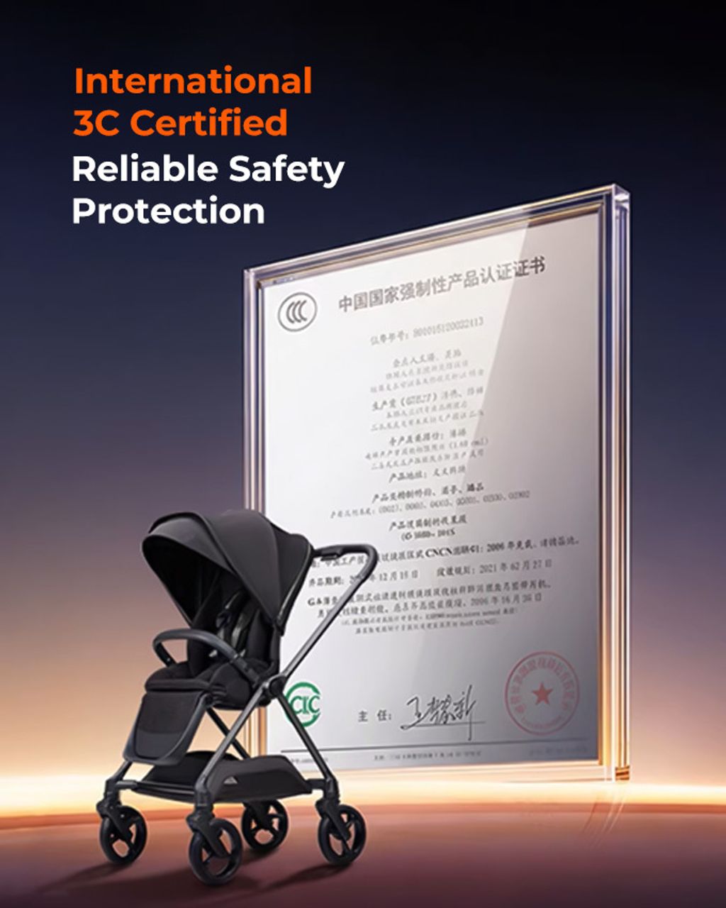 GB Swan Pro Stroller | Lightweight 360° Carbon Fiber 2-Way Stroller