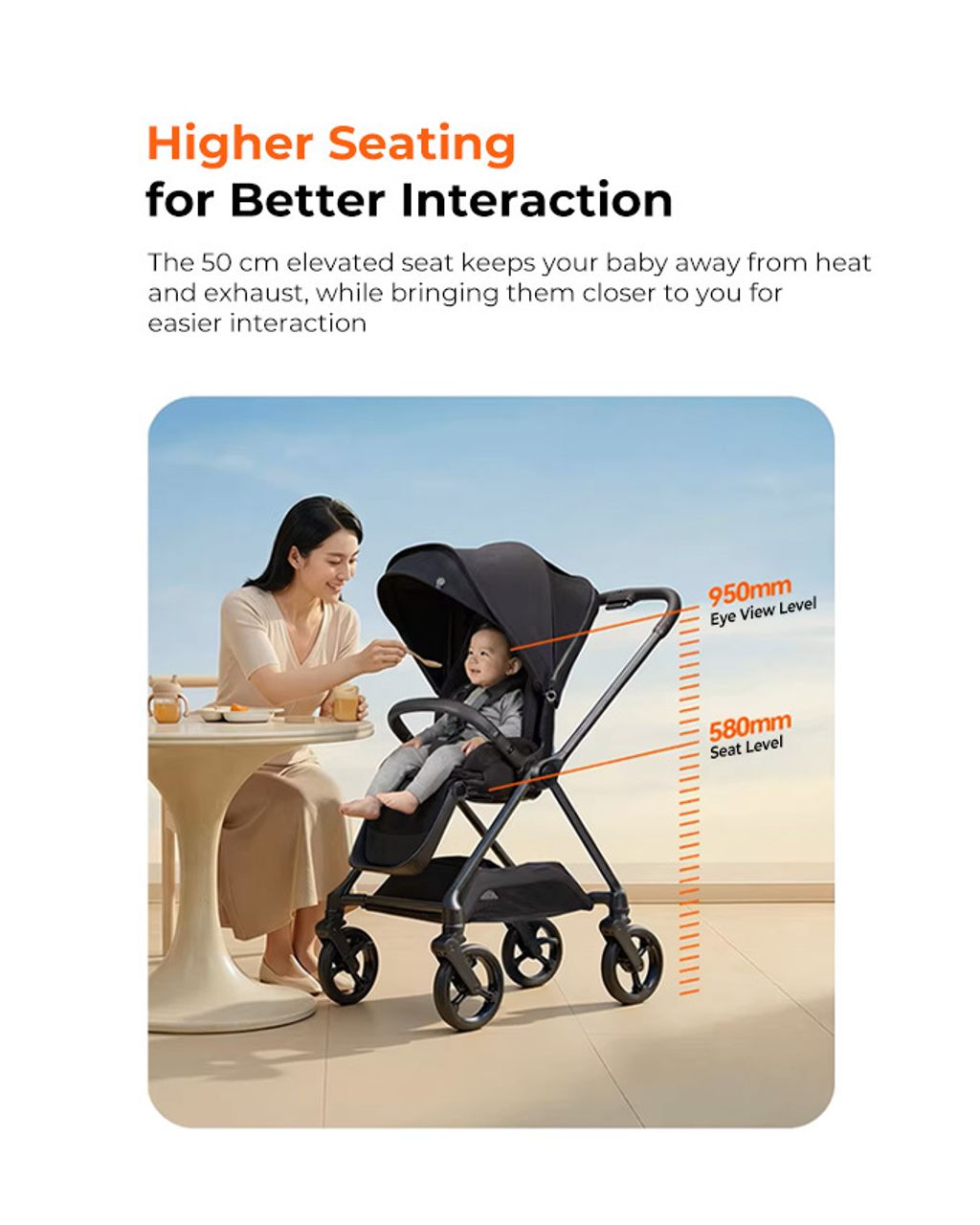 GB Swan Pro Stroller | Lightweight 360° Carbon Fiber 2-Way Stroller