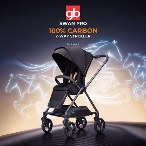 GB Swan Pro Stroller | Lightweight 360° Carbon Fiber 2-Way Stroller