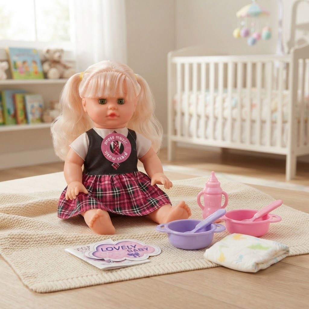 Vogue Simple Lovely Baby Interactive Toddler Doll & Nursery Play Set