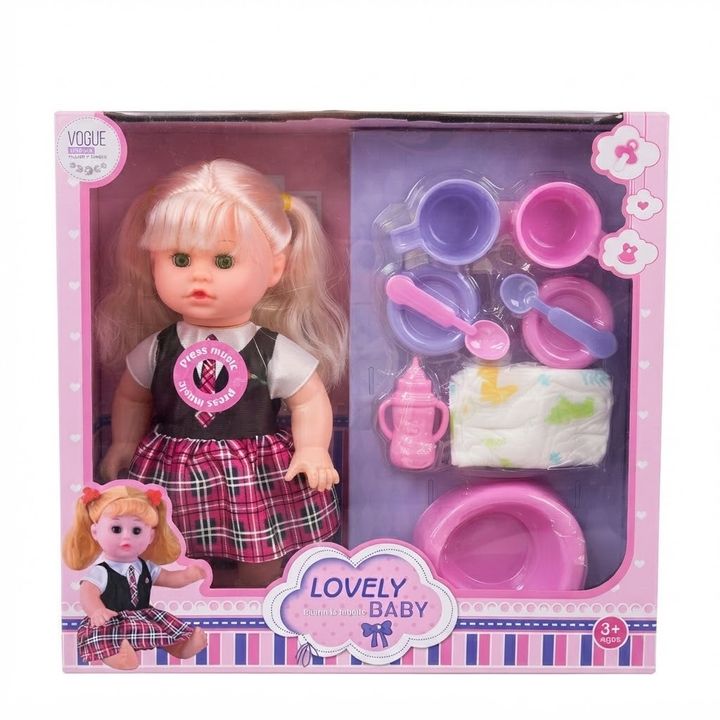 Vogue Simple Lovely Baby Interactive Toddler Doll & Nursery Play Set