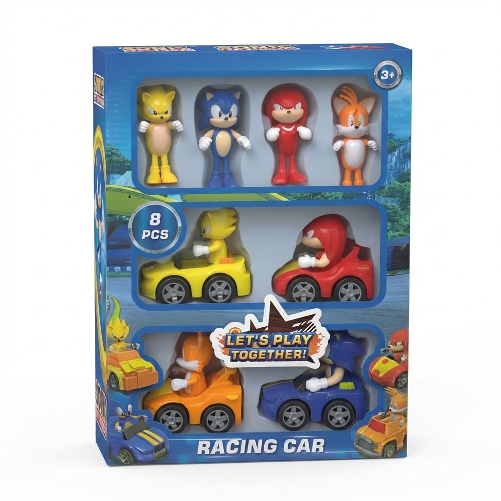 Sonic the Hedgehog 8-Piece Action Figure & Racing Car Toy Set