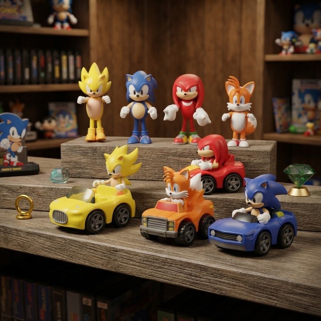 Sonic the Hedgehog 8-Piece Action Figure & Racing Car Toy Set