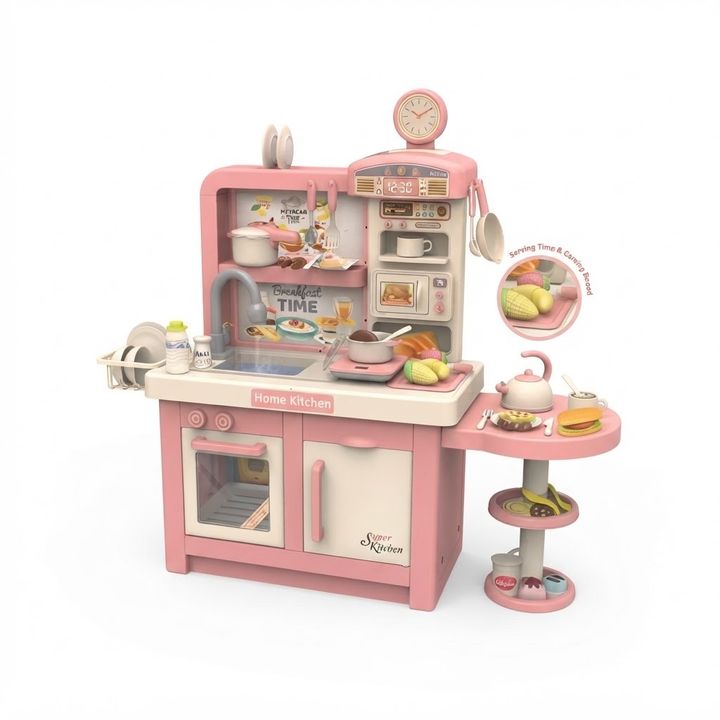 Dream DIY Kids Toy Kitchen Playset with Real Water Sink, Lights, Sounds & Accessories