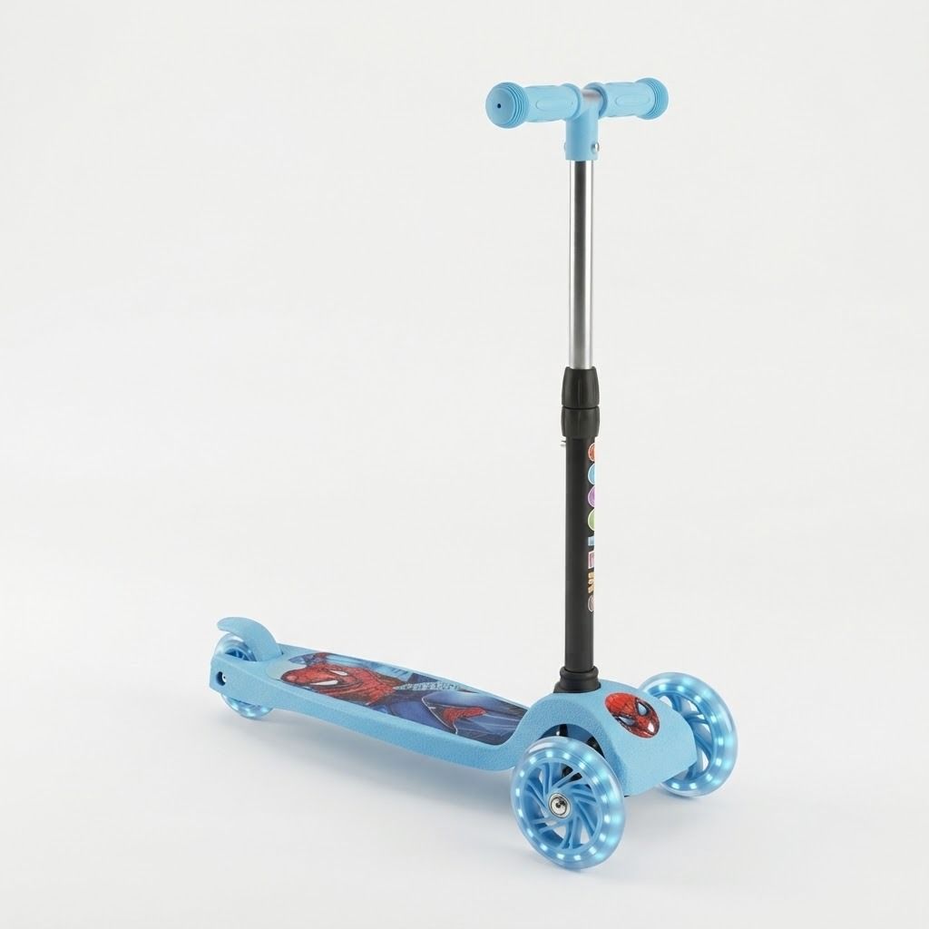 Kids 3-Wheel LED Light-Up Scooter Spiderman/Princess