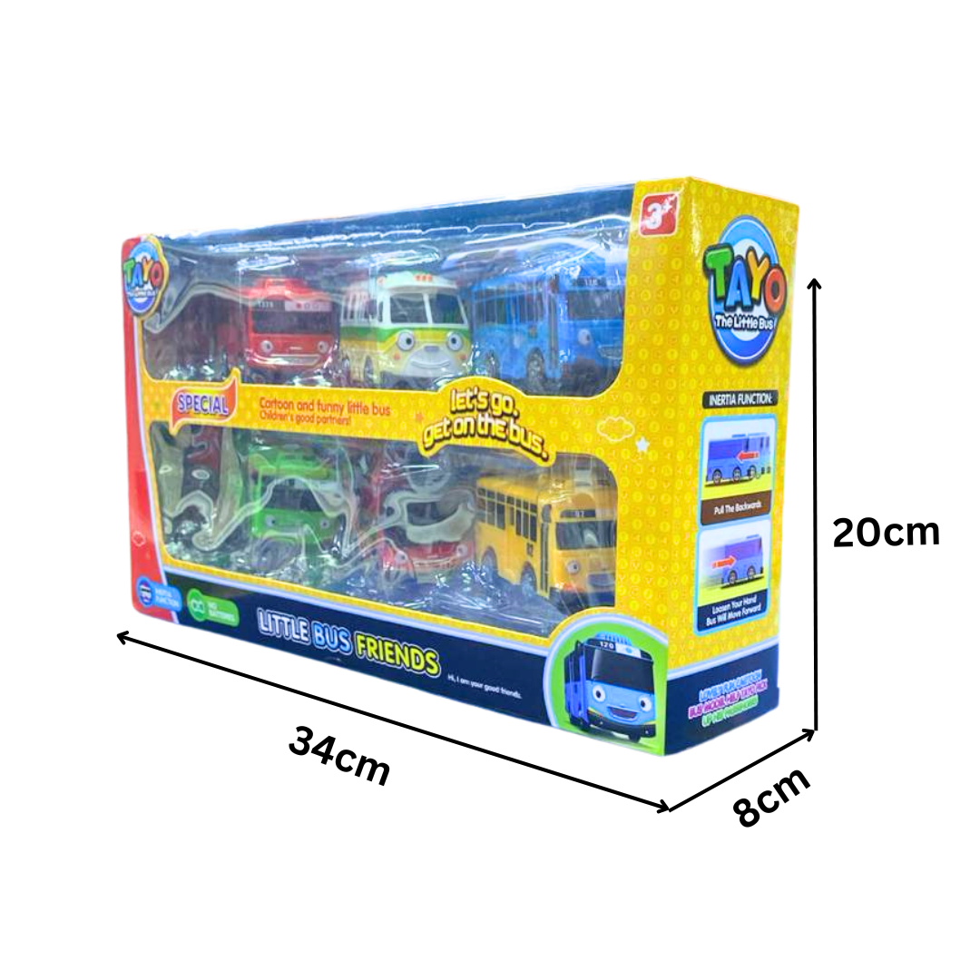 Set Tayo Le Petit Bus – 4 Mini Voitures Rigolotes Pour Les Fans Du Dessin Animé !