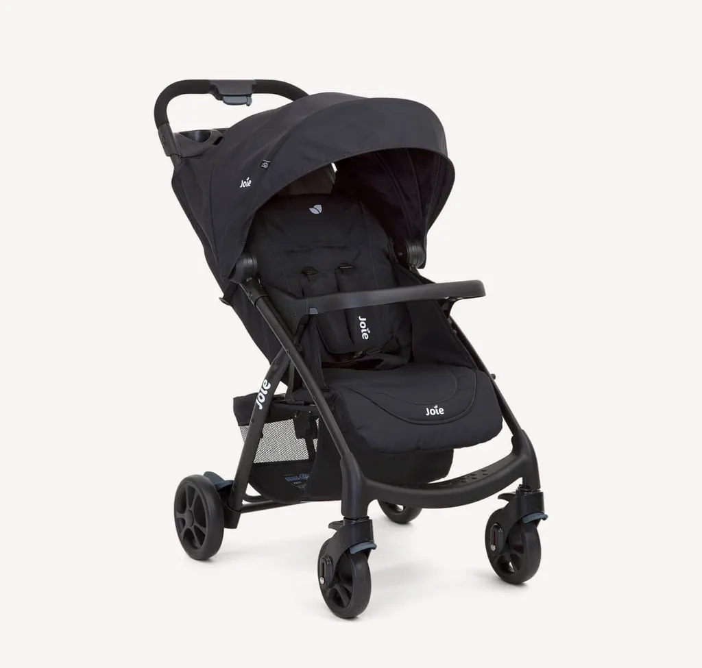 Joie Muze LX Baby Stroller | compact fold, lie-flat recline | Coal