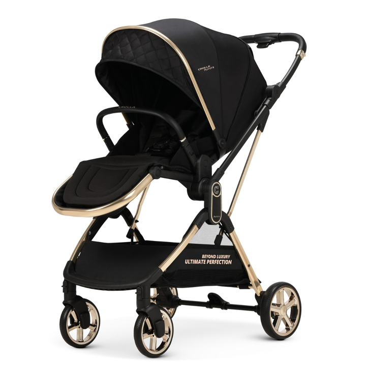 Crolla Aurora Metallic Gold Auto Fold Two Way Facing Baby Stroller Newborn to 22kg Reversible Stroller Malaysia