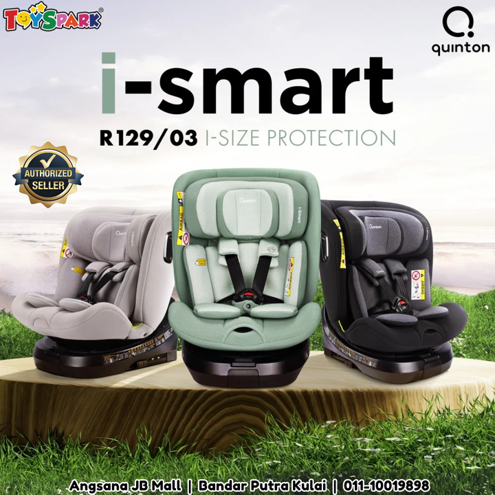 Quinton i-Smart 360 i-Size Car Seat ECE R129/03 ISOFIX 0-12 Years 360° Rotation Baby Car Seat Malaysia