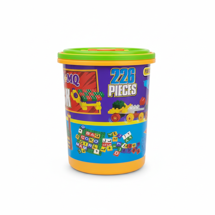 Kids 226-Piece Educational Building Blocks Bucket | ABC, Numbers & Creative Construction Toy Set