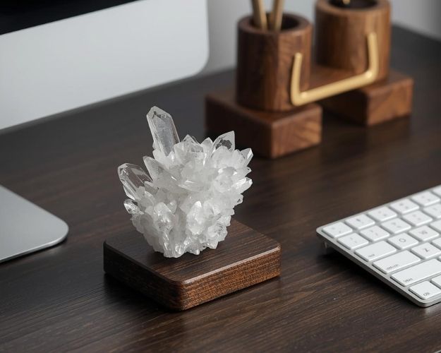 辦公室中的白水晶簇