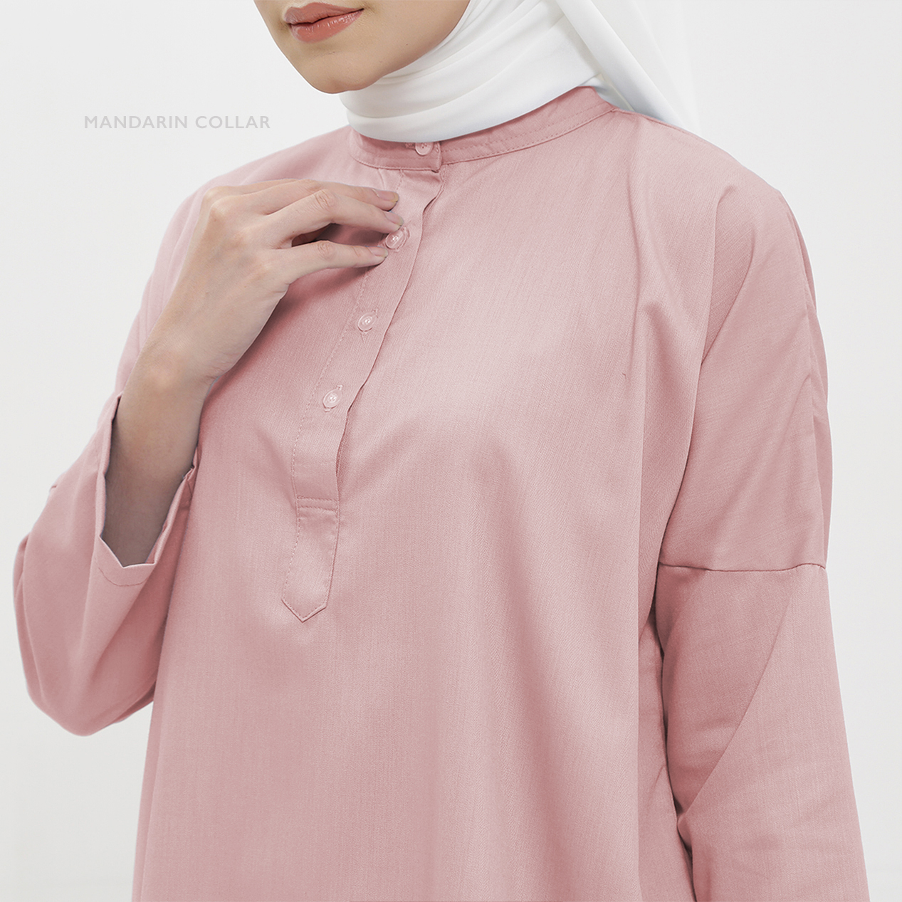 camelia mandarin collar pink