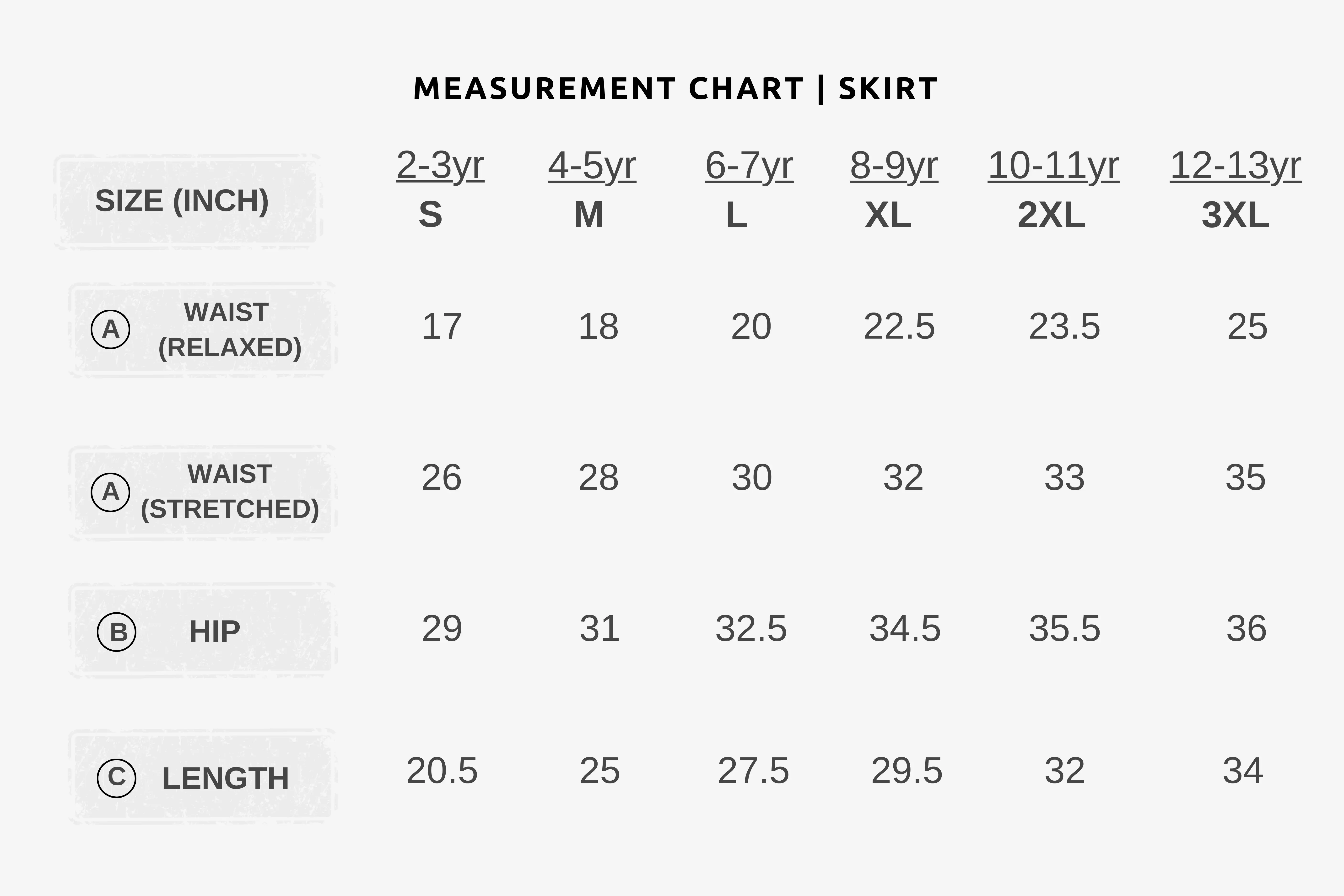 WEBP SKIRT MEASUREMENT