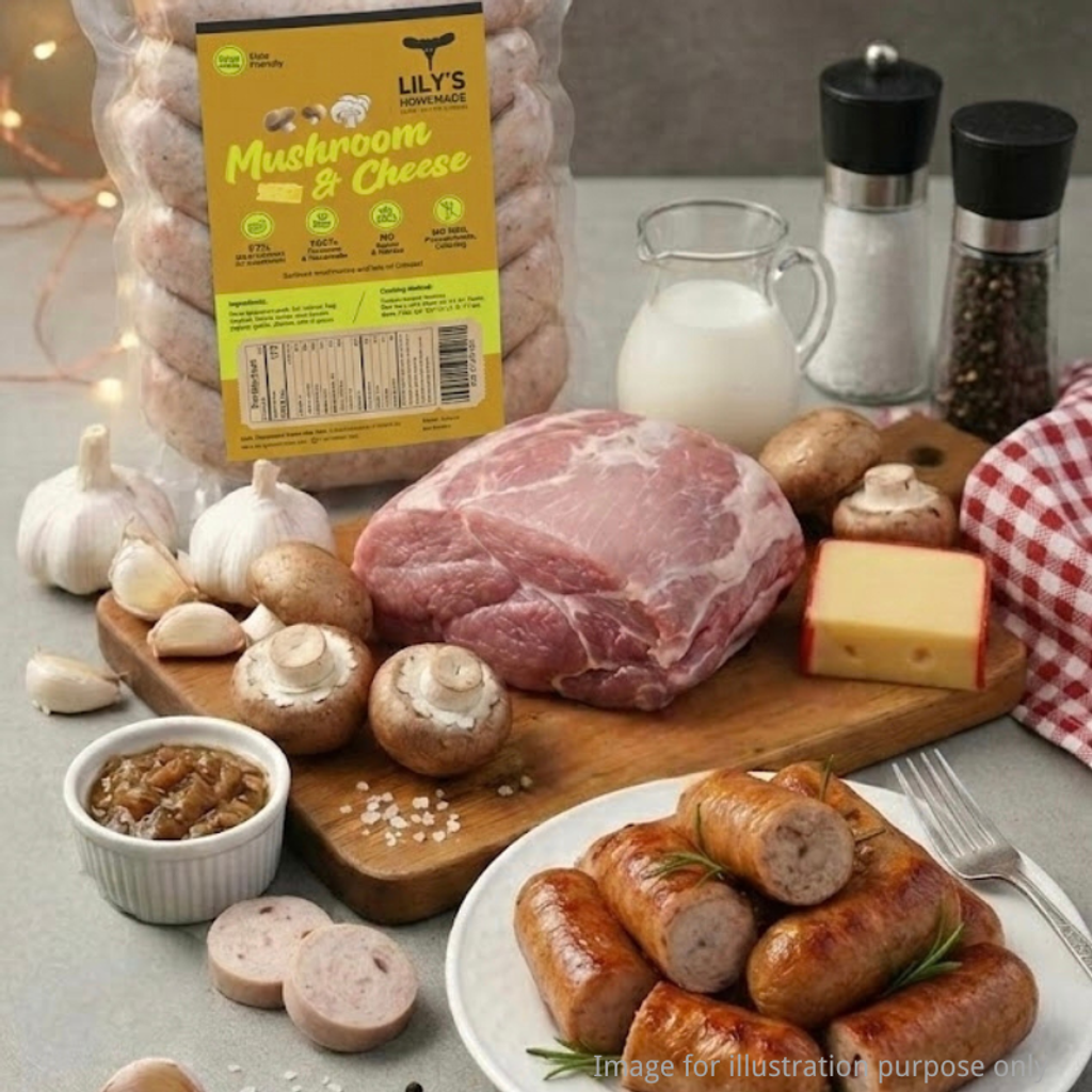 lilys-homemade-mushroom-&-cheese-sausage-healthy-protein-kids-malaysia