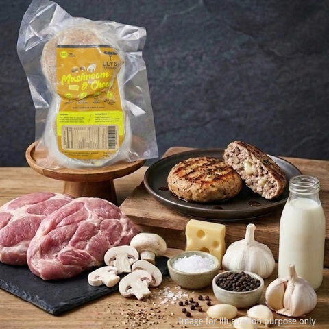 lilys-homemade-mushroom-&-cheese-burger-patties-healthy-protein-kids-malaysia