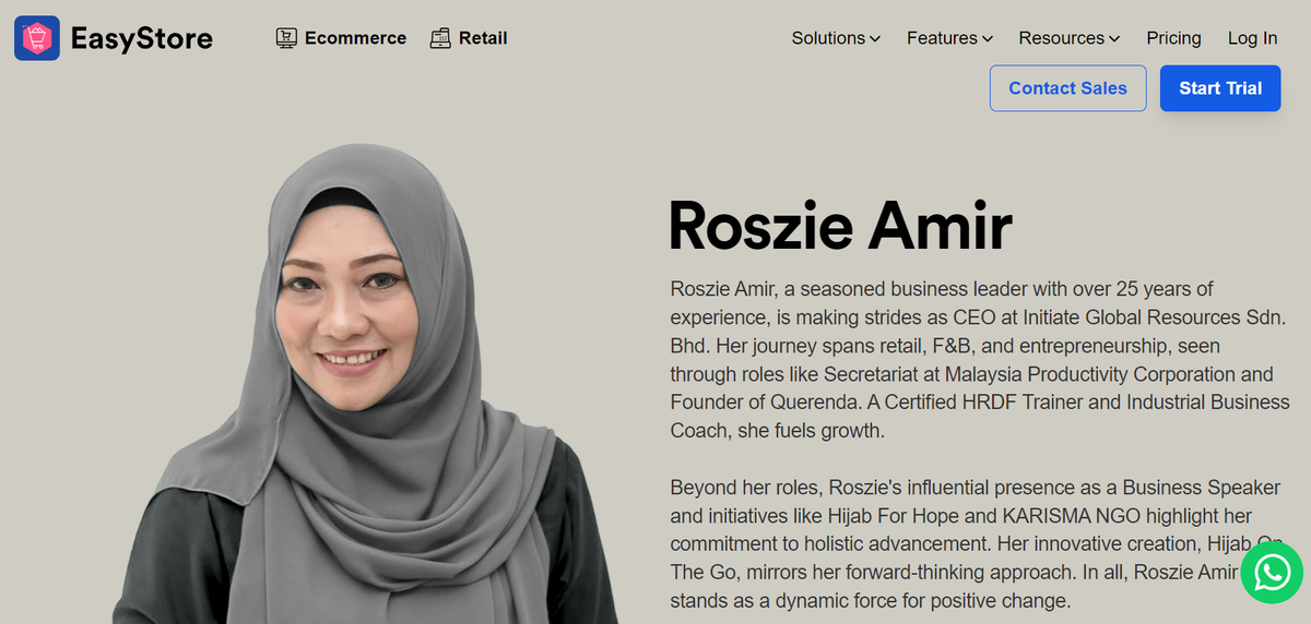 Coach Roszie Amir: One of the Speaker at EasyStore Academy