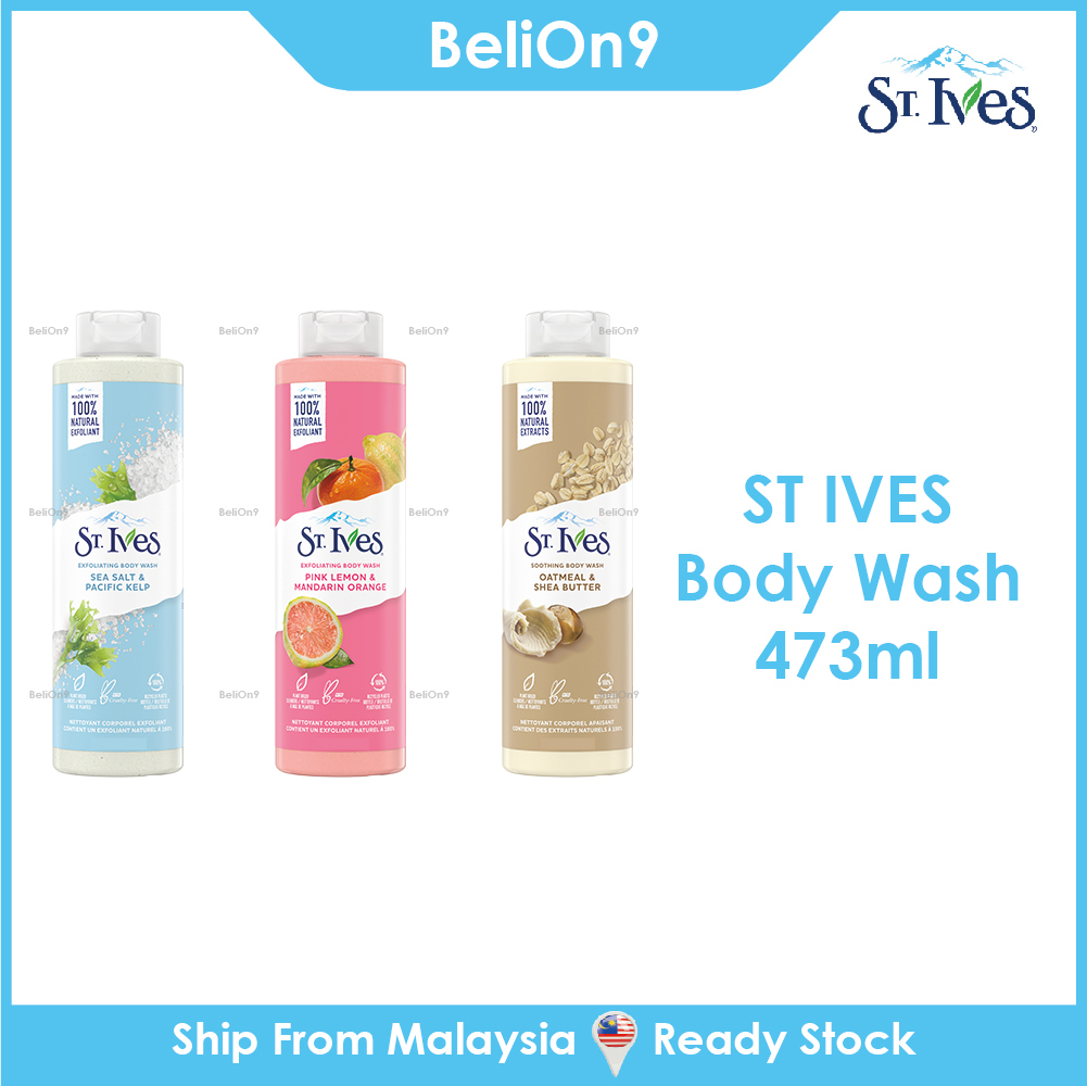 [BeliOn9] St Ives Body Wash 473ml - Sea Salt Oatmeal Pink Lemon