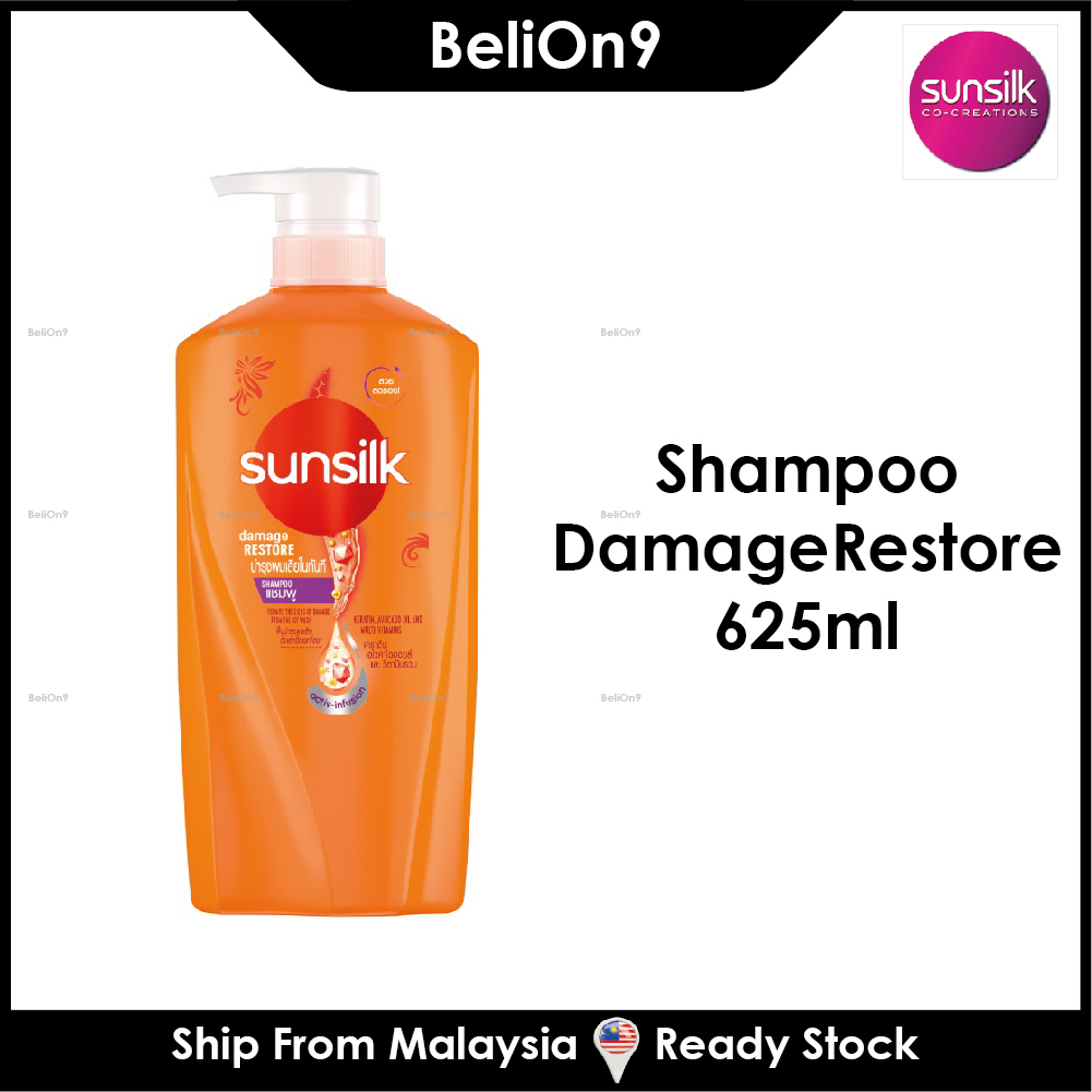 [BeliOn9] Sunsilk Damage Restore Hair Shampoo 625ml - Orange - New Packaging