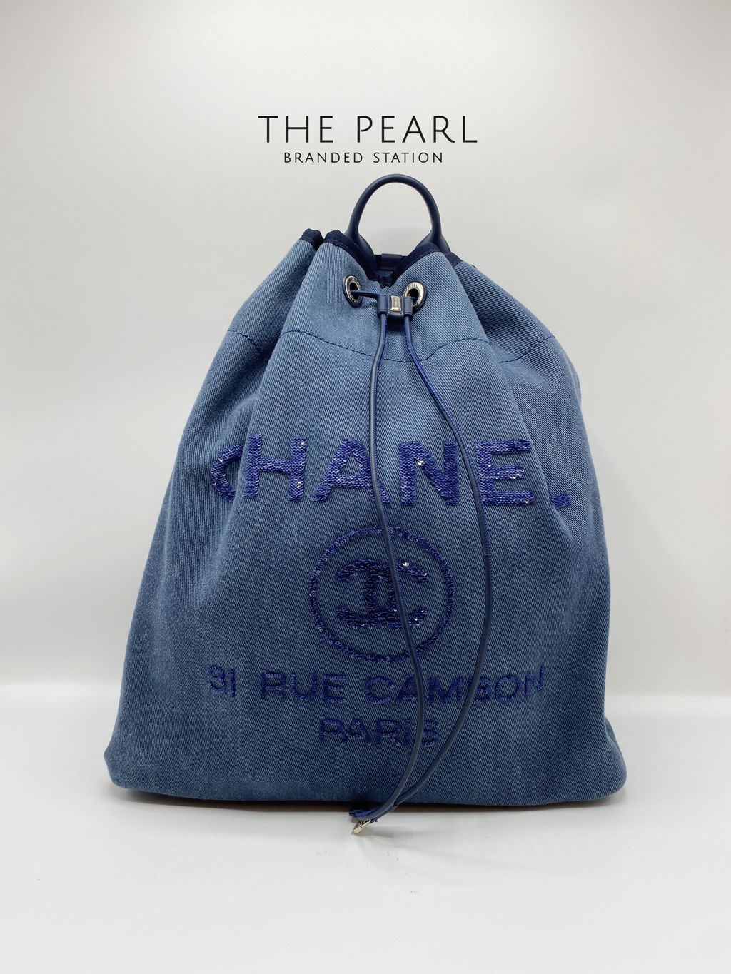 Chanel Blue Denim Canvas and Sequin Deauville Backpack Bag – The Pearl  Branded Station
