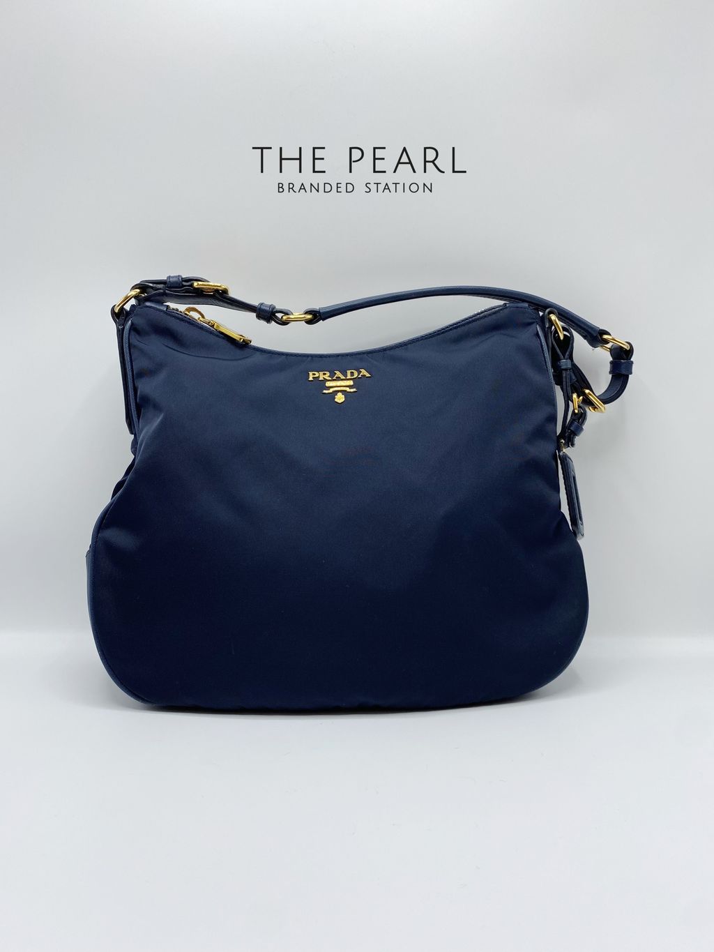 Prada BR4987 Bleu Tessuto Saffiano Shoulder Bag