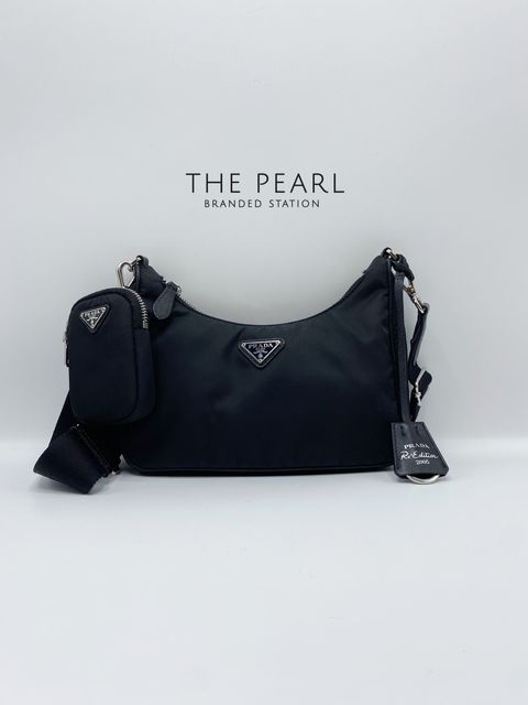 Prada Slate Grey Saffiano and City Calf Leather Monochrome Tote